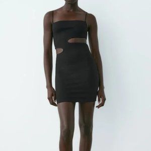 NWT Black Zara Bodycon mini Cut Out Dress